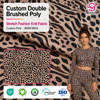 Tissu en polyester double brossé, imprimé numériquement sur mesure, en poly-spandex, pour vêtements de bébé