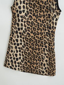 SHENZHU Abito Estivo da Donna 2024, Nuovo Stile Europeo e Americano, Stampa Leopardata, <span class=keywords><strong>Corto</strong></span> Senza Maniche, Linea A, Aderente - Product Image 4