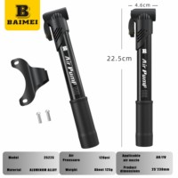 Pompe à vélo compacte BAIMEI pour trajets urbains, en alliage d'aluminium, gonfleur de pneus portable de poche pour cyclisme quotidien, OEM