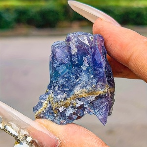 Fluorita Azul Oscuro Natural de Alta Calidad al por Mayor, Espécimen de Fluorita Luz Solar, Piedras Curativas de Cristal para Decoración - Product Image 5
