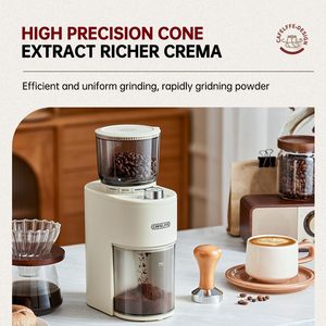 เครื่องบดกาแฟ CAFELFFE แบบกรวย บดเมล็ดกาแฟอัตโนมัติ ใบมีดสแตนเลส 420  ตัวเครื่องพลาสติก ใช้ในบ้าน ครัว และสำนักงาน - Product Image 2