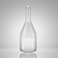 Bouteilles en verre super flint de qualité supérieure personnalisées de luxe 700 ml 750 ml avec bouchon pour vin mousseux et champagne