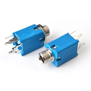 Vỏ 180 Độ Màu Xanh 1/4 "Jack Âm Thanh Nữ Jack Điện Thoại Âm Thanh Nổi 6.35Mm - Product Image 4