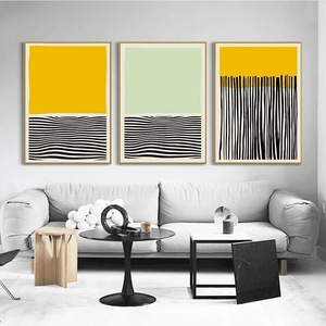 Abstrait géométrique Art toile peinture <span class=keywords><strong>Orange</strong></span> affiche moderne Simple mur Art photo pour salon chambre décoration de la maison - Product Image 4