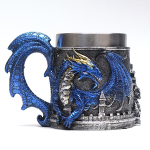 Tazas de cerveza de la muerte de acero inoxidable Angel Demon Scythe Handle Drink Cup As Halloween Horrible Tankard - Product Image 6