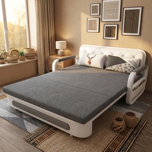 Sofá <span class=keywords><strong>Cama</strong></span> <span class=keywords><strong>Modular</strong></span> Plegable Moderno con Almacenamiento Estructura de Metal y Tapizado de Tela para Sala de Estar o Dormitorio - Product Image 1