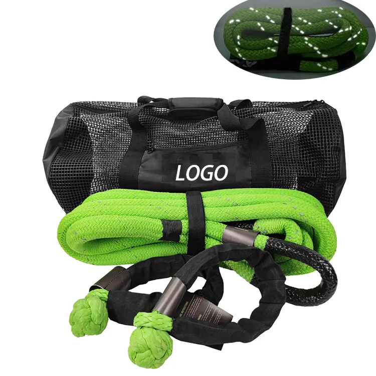 4x4 1inch Kinetic Nylon Reflective Strip Recovery Rope Off Road Car Accessories Emergency Recovery Set Towing Rope