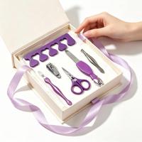 Kit d'outils de manucure professionnels violets pour salon et usage domestique