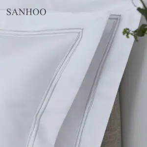 Sanhoo Luxus Bettwäsche-Sets 7 Stück Tröster Bettwäsche-Sets aus ägyptischer Baumwolle Bettwäsche Bedrucktes weißes Bettbezug-Set