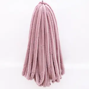 中国供应商定制彩色人造兔毛装饰兜帽毛条