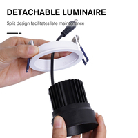 Plafonnier LED anti-éblouissement moderne 10,5W, étanche, encastré, pour bureaux commerciaux, maisons ou hôtels, avec indice de protection IP20