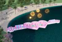 Trampoline gonflable personnalisé bon marché ponton flottant gonflable pont loisirs et divertissement pour la mer