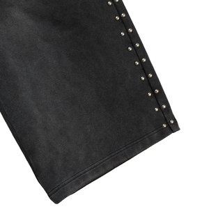 Pantalones Cortos Deportivos TOPSHOW con Logotipo Personalizado, Lavado Ácido, Dobladillo Crudo, Estilo Holgado, Vintage, Streetwear Esencial para Hombre - Product Image 4
