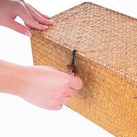 Serviette de bain à domicile organisation de cosmétiques artisanat fait à la main panier de corde d'algues panier de rangement tissé en paille de jonc de mer