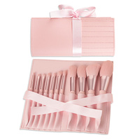 Daily Queen & Mor-phe 11 pinceaux de maquillage pour les yeux et les cils, manche rose, poils nano roses, poils denses et sensation luxueuse, logo personnalisé