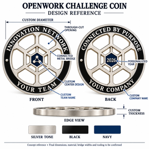 Custom Openwork Challenge Coins Personalized Double Sided Technology Team Corporate Commemorative Coins OEM ODM - Product Image 4