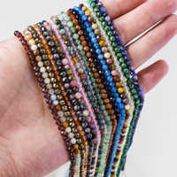 Perles en vrac rondes facettées de 4 mm en cristal, agate, fluorite, quartz semi-finies en brins pour la vente en gros