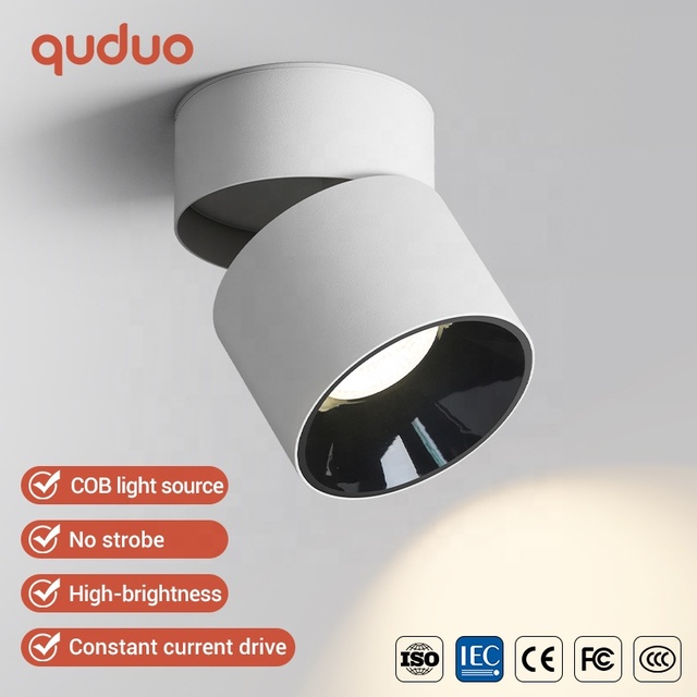 Good Price Commercial Lighting Office Hotel Mall Aluminum 10W Foldable Ceiling Surface Mounted LED Spotlight