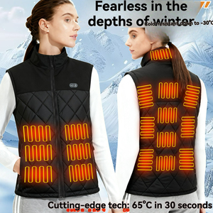 Chaleco Térmico con Batería de Fabricante, Chaqueta Eléctrica Unisex para Hombre y Mujer, 3 Niveles de Calor, <span class=keywords><strong>9</strong></span>/15 Zonas de Calefacción, Chaleco de Plumón Sintético - Product Image 2