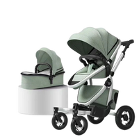 Nouvelle poussette bébé pliable légère sur mesure 3-en-1 en aluminium avec siège auto et trotteur à quatre roues