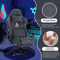 Chaise de jeu ergonomique moderne à dossier haut, accoudoirs 3D réglables, en cuir, vérin à gaz 3 positions, massage, pivotante, support lombaire, repose-pieds