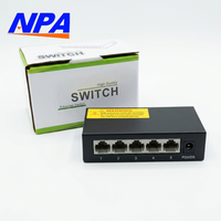 Switch de Red Gigabit de 5 Puertos 10/100/1000Mbps, Metálico, de Escritorio, 4.8Gbps, Plug and Play, para Hogar, Oficina, Cámara IP