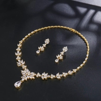 Nouveauté Weiman Jewelry : Parure de mariée CZ avec collier et boucles d'oreilles marquise et goutte d'eau pour mariage et bal de promo, pierre principale zircon