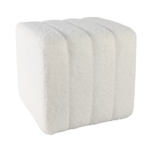 Pouf Decorativo Quadrato Scanalato per Arredamento Casa, Elegante Sgabello per Toeletta, Camera da Letto, Ufficio - Product Image 2