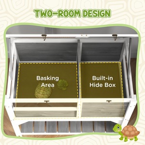 Jaula para Mascotas de Madera Maciza, Rectangular, Gris y Amarilla, para Interiores y Exteriores, Hábitat para Hámsteres y Reptiles, Impermeable, Jaula de Escalada - Product Image 3