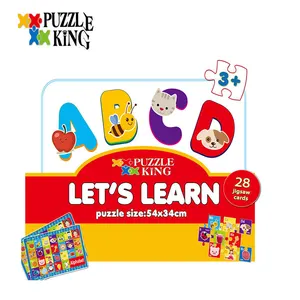 ULi-puzle educativo para niños, juego de cartas de aprendizaje de color ABC