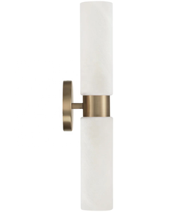 Lámpara <span class=keywords><strong>de</strong></span> Pared Moderna <span class=keywords><strong>de</strong></span> Alabastro Español Natural con Pantalla <span class=keywords><strong>de</strong></span> Latón, para Restaurante, Villa, Comedor, Modelo Capital Alyssa, 2 Luces - Product Image 3