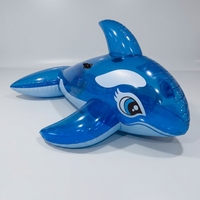 Juguete Inflable de Vinilo PVC Suave con Forma de Animal, Orca Azul Transparente y Ballena Inflable SPH con 2 Asas