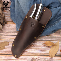 Sac banane rétro en cuir véritable avec fermeture à bouton, étui de rangement portable pour outils de jardinage, design unisexe, vente en gros usine