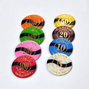 Fichas de póquer al por mayor de varias especificaciones Fichas de póquer con estampado de oro acrílico Fichas de póquer personalizadas Formas redondas <span class=keywords><strong>y</strong></span> cuadradas - Product Image 3