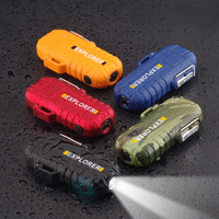 Nouveau briquet de camping étanche extérieur électronique USB chargeant Double arc lampe de poche Mini briquets
