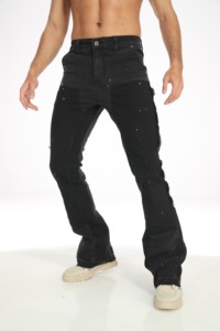 Pantalones vaqueros acampanados Y2K para hombre, vaqueros con revestimiento personalizado - Product Image 3