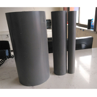 Tuyau de pvc noir 110mm 160mm 250mm pvcu tube gris foncé couleur résistant aux uv