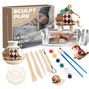 Nghệ thuật thủ công chuyên nghiệp <span class=keywords><strong>DIY</strong></span> chân không bao bì <span class=keywords><strong>DIY</strong></span> không khí khô đất sét đặt gốm Kit cho trẻ em - Product Image 1