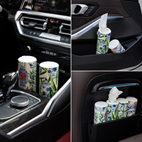 Distributeur de mouchoirs cylindrique rond pour porte-gobelet de voiture, vente en gros pour mouchoirs de voyage et de voiture