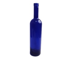 Maßgefertigte Himmelblau Gefärbte 200ml 375ml 500ml 750ml Runde Glasflaschen Leere Klare Mattierte Glaswodkaflasche für Spirituosen