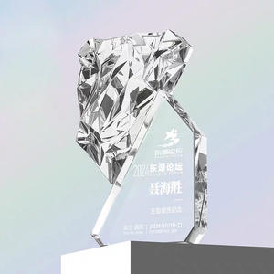 व्यक्तिगत इंद्रधनुष क्रिस्टल के आकार पुरस्कार ट्रॉफी कस्टम क्रिस्टल पुरस्कार ट्रॉफी, काले स्पष्ट एम्बर गुलाबी आधार MH-NJ0865 के साथ - Product Image 6