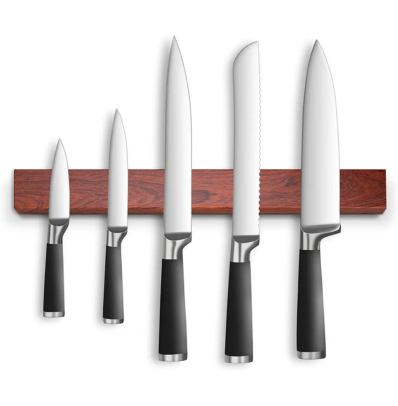 Amazon Hot Sale Magnetic Knife Strip Stainless Steel Knife Magnet Rack Bar Holder Wooden Pattern Magnetic Knife Holder For Wall