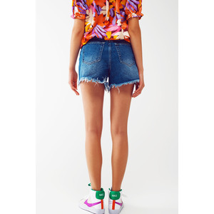 Jeans Cortos Desgastados en Lavado Medio - Product Image 4