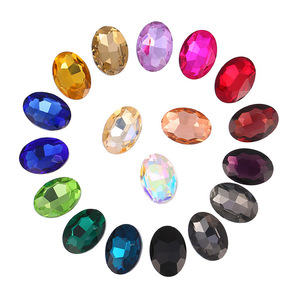 Lanwu 8*10Mm Hot Bán Bling Rhinestone Nhọc-Dưới Hình Bầu Dục Hạt Thủy Tinh Tự Làm Đồ Trang Sức & Hat 3D Thân Thiện Với Môi Thạch - Product Image 1