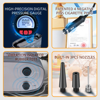 DC 12V Portable Metal Digital Pressure Gauge Oil-Free 100PSI Max Pressure Tire Pressure Monitor Tire Inflator 3.1M Power Cord