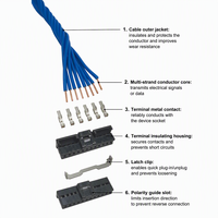 Ensemble de câbles anti-vibrations à pas de 2,0 mm, faisceau de câbles en cuivre étamé pour équipement électronique de circuits imprimés