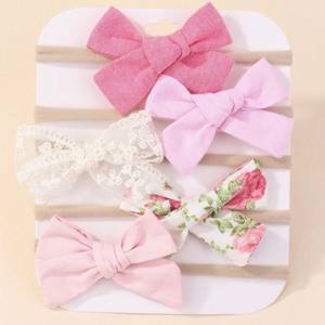 Avrupa Amerikan Bebek Şifon Kumaş Dantel Süslemeli File Saç Bandı Seti Bebek Fiyonklu Saç Bandı Yumuşak Dikişsiz El Yapımı Sevimli Prenses Hediyesi - Product Image 4