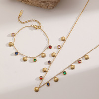 Nouvelle Collection 2026 : Ensemble de Bijoux de Plage en Acier Inoxydable avec Pendentif Coquillage et Bracelet en Pierres Colorées – Vente en Gros TGSL5578
