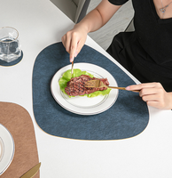 Set de table en cuir PU résistant à la chaleur pour salle à manger et cuisine