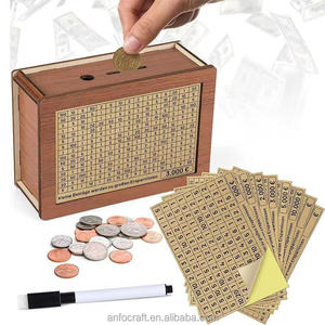 Cash Vault Boîte d'épargne en bois 10000 the Challenge Tirelire, Cash Box Tirelire pour adultes Boîte d'économie d'argent - Product Image 1